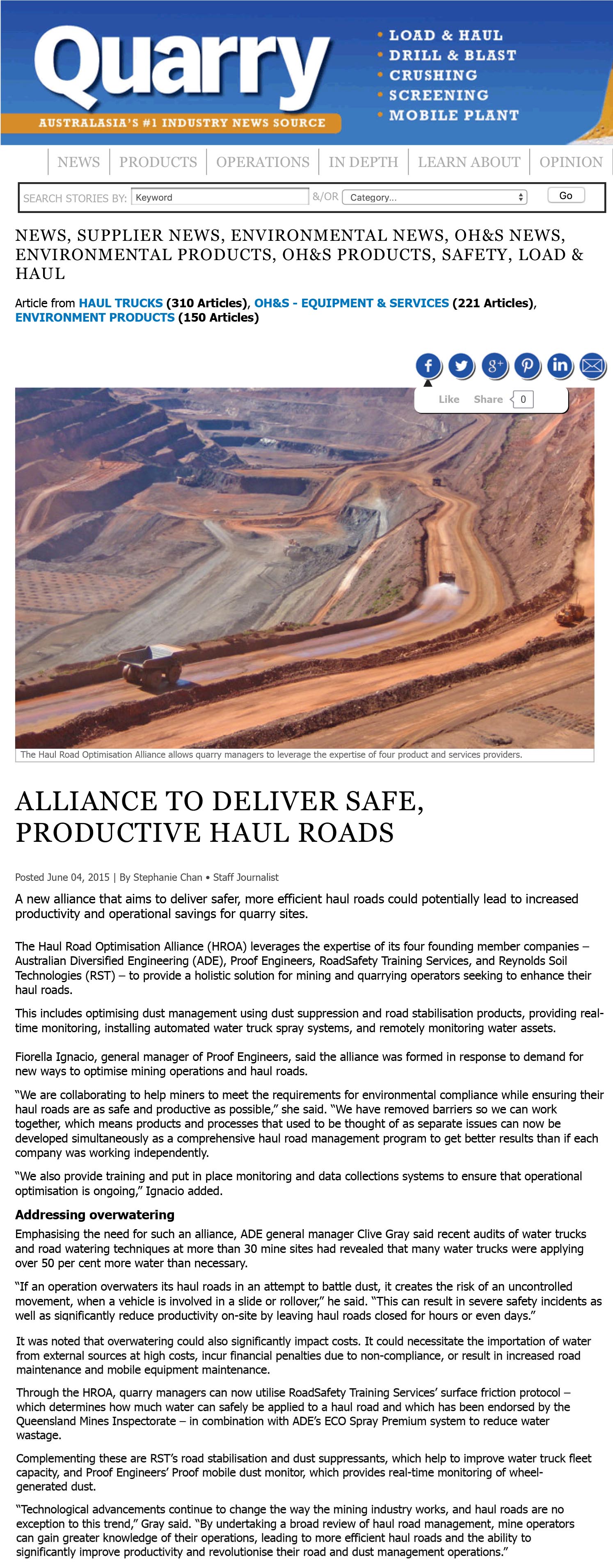 Alliance to deliver safe, productive haul roads - Quarry Magazine_ Quarry Mining and Aggregate News-1
