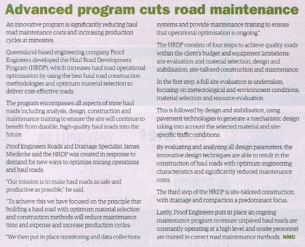 Advanced program cuts road maintenance