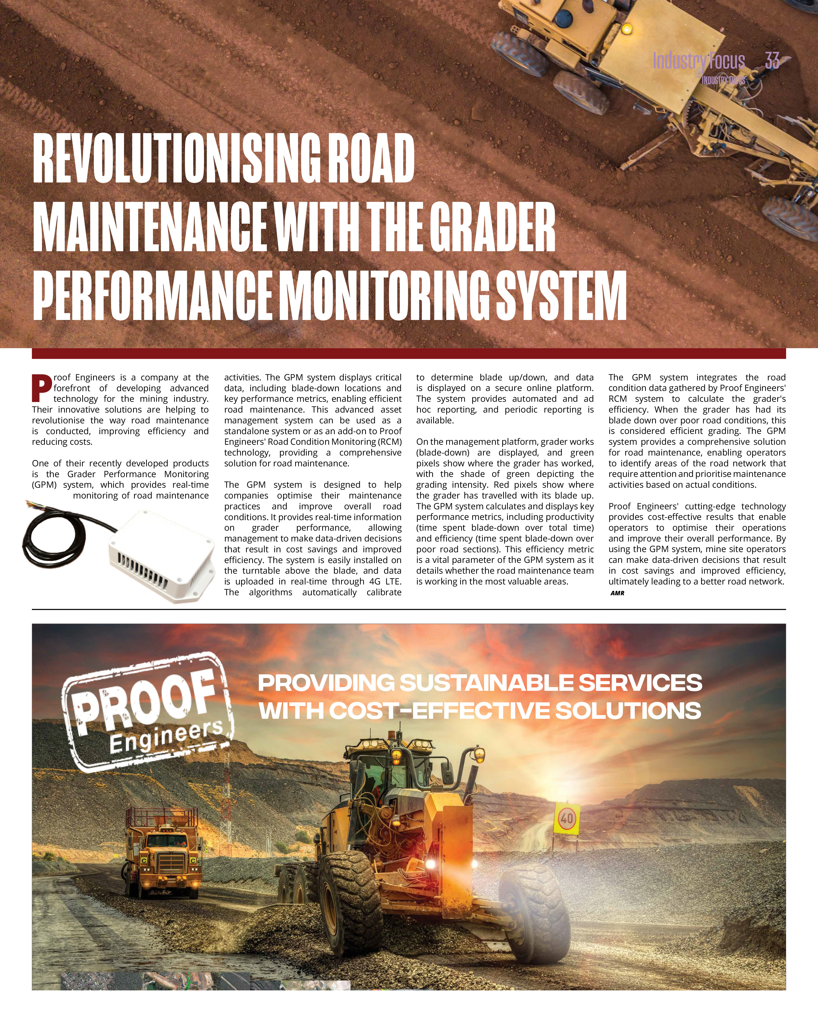 Revolutionising Road Maintenance with the Grader Performance Monitoring System